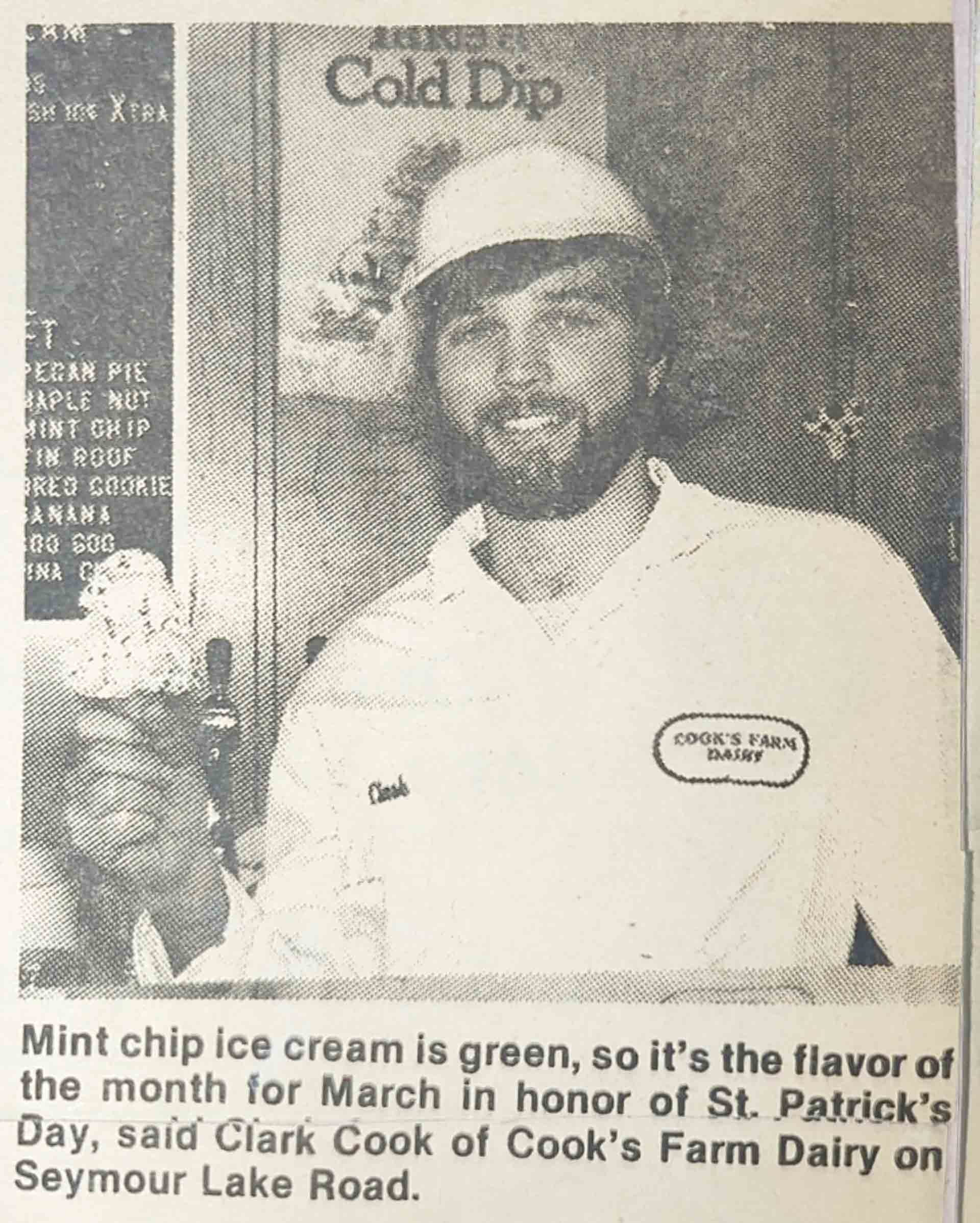 Clark Cook holding ice cream cone 1983